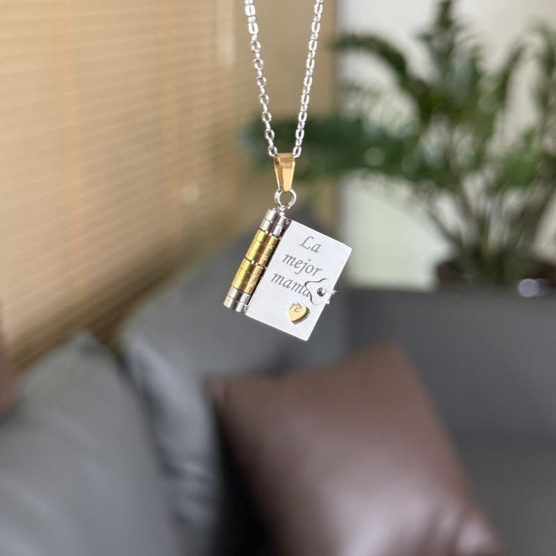 Engravable Heart Geometric Titanium Steel Necklace