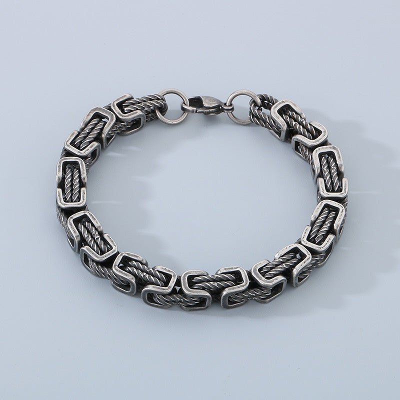 Byzantine Twist Titanium Steel Bracelet