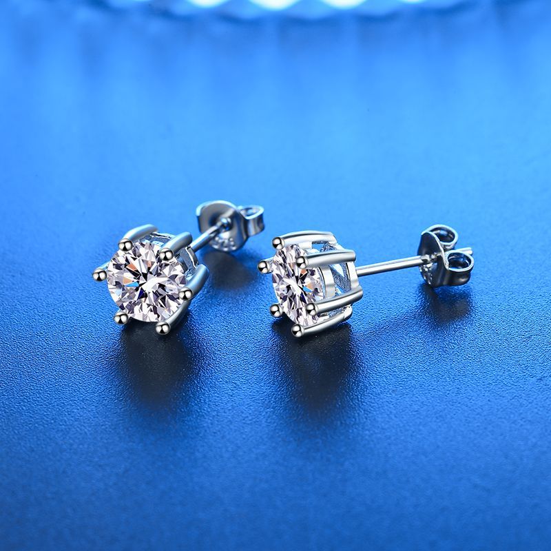 Classic Six-Prong Zircon Stud Earrings
