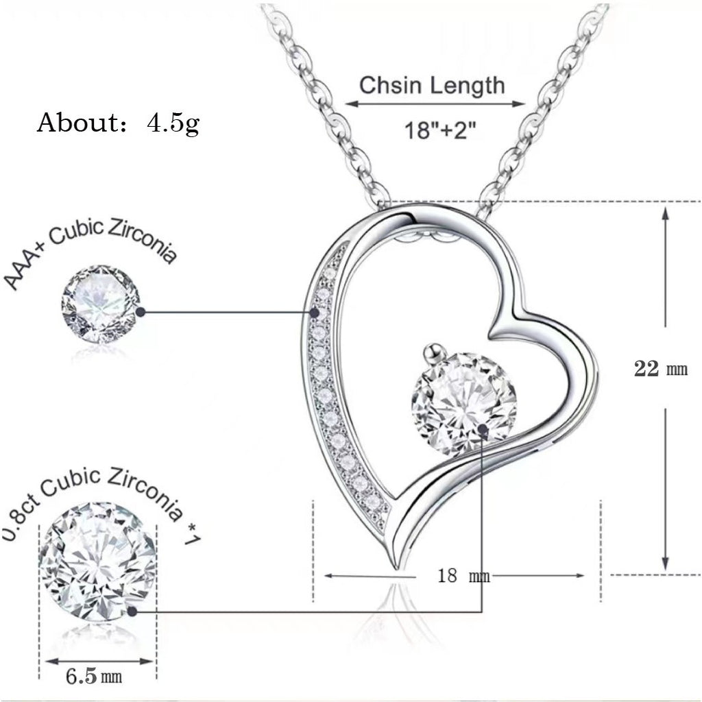 Sparkling Heart Zirconia Necklace