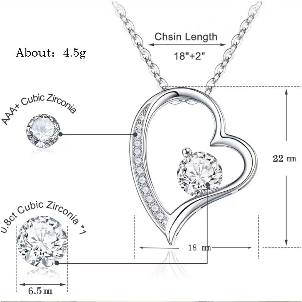 Sparkling Heart Zirconia Necklace