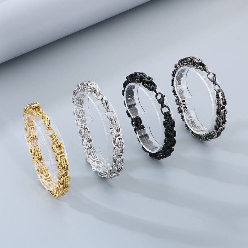 Byzantine Twist Titanium Steel Bracelet
