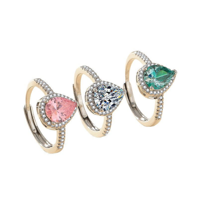 High-End Imitation Diamond Six-Claw Ring