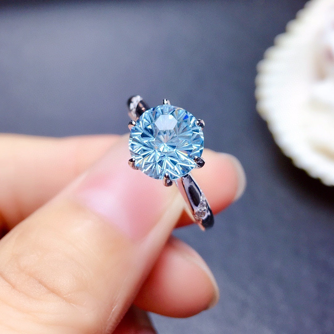 High-End Imitation Diamond Six-Claw Ring