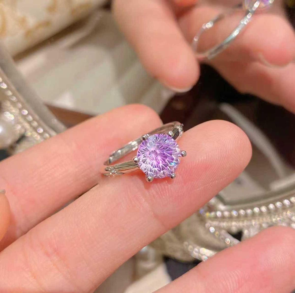 High-End Imitation Diamond Six-Claw Ring