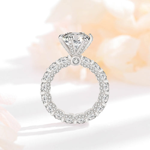 4 Carat Moissanite Sterling Silver Ring