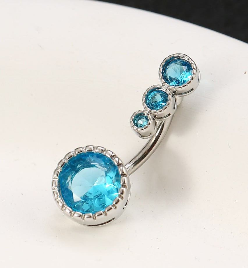 Stainless Steel Diamond Navel Ring Jewelry