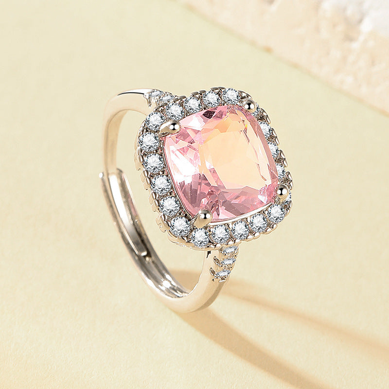 High-End Imitation Diamond Six-Claw Ring