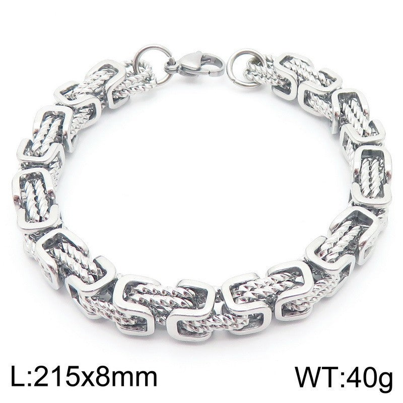 Byzantine Twist Titanium Steel Bracelet