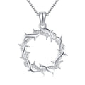 Diamond-Encrusted Thorn Ring Necklace