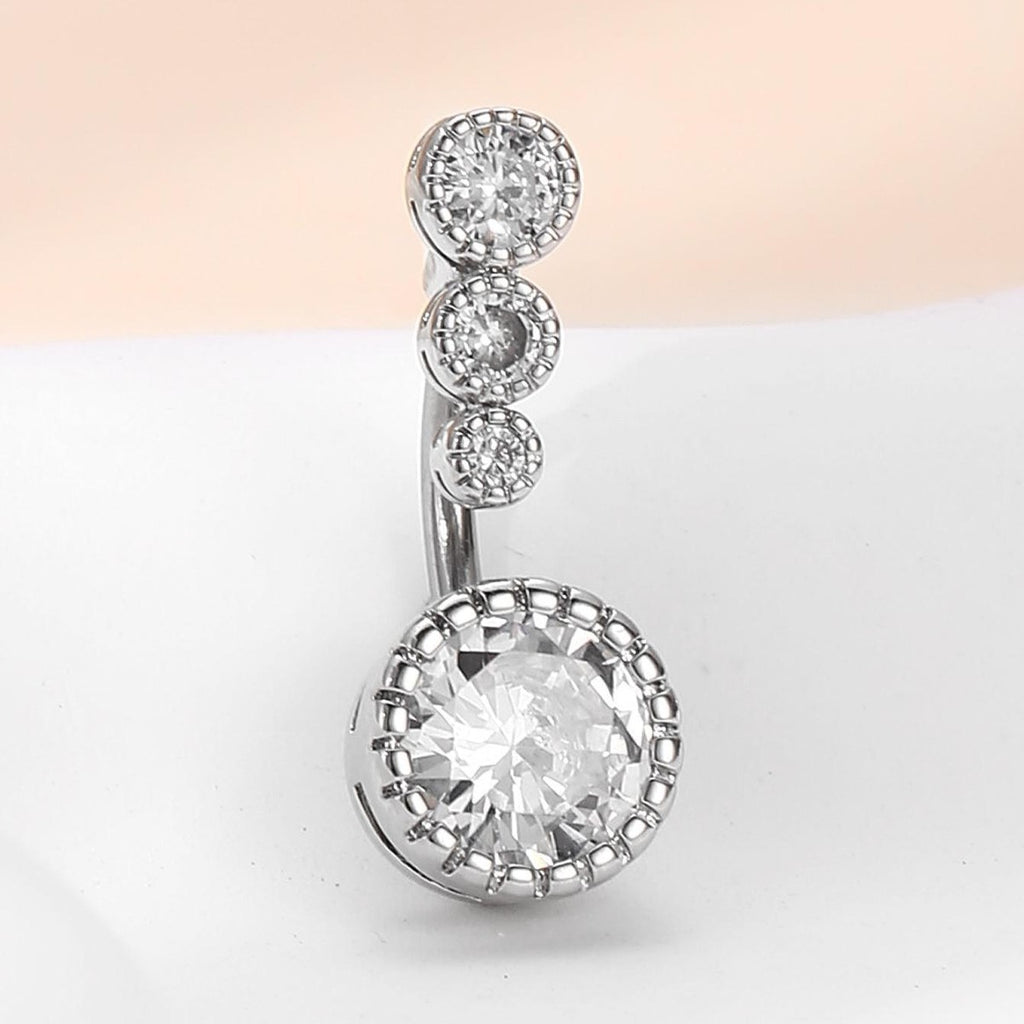 Stainless Steel Diamond Navel Ring Jewelry
