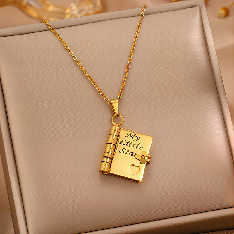 Engravable Heart Geometric Titanium Steel Necklace