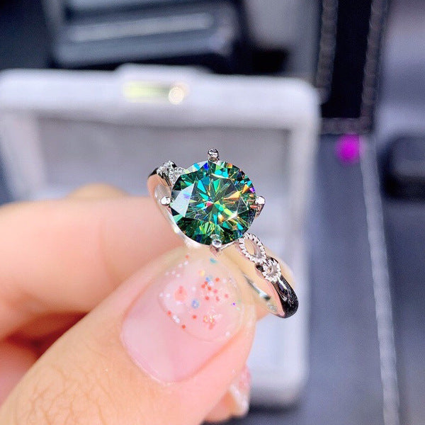 High-End Imitation Diamond Six-Claw Ring