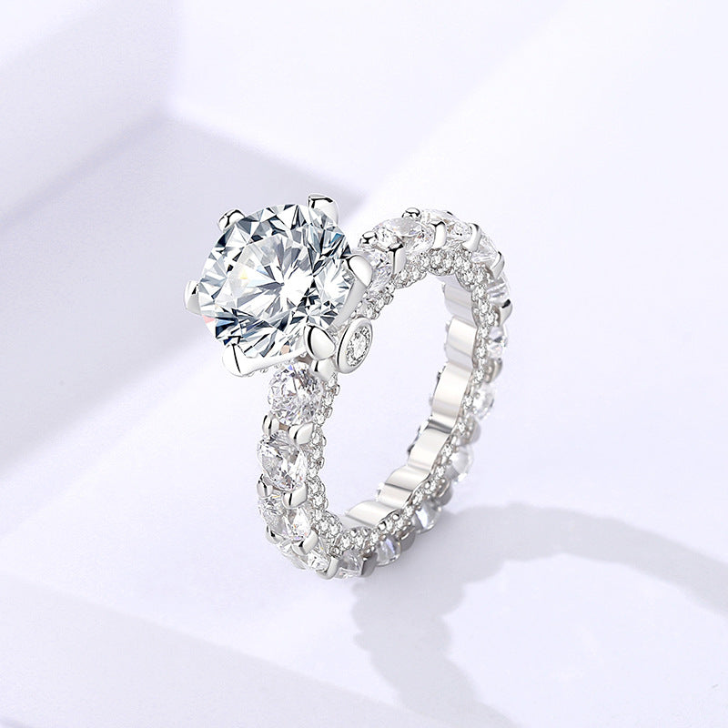 4 Carat Moissanite Sterling Silver Ring