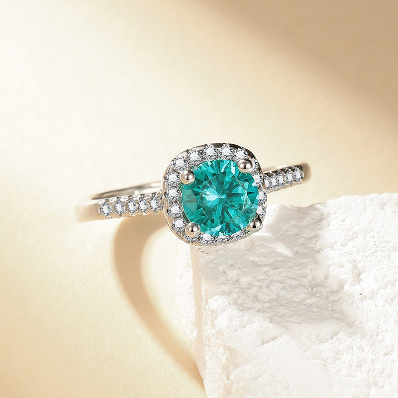 High-End Imitation Diamond Six-Claw Ring