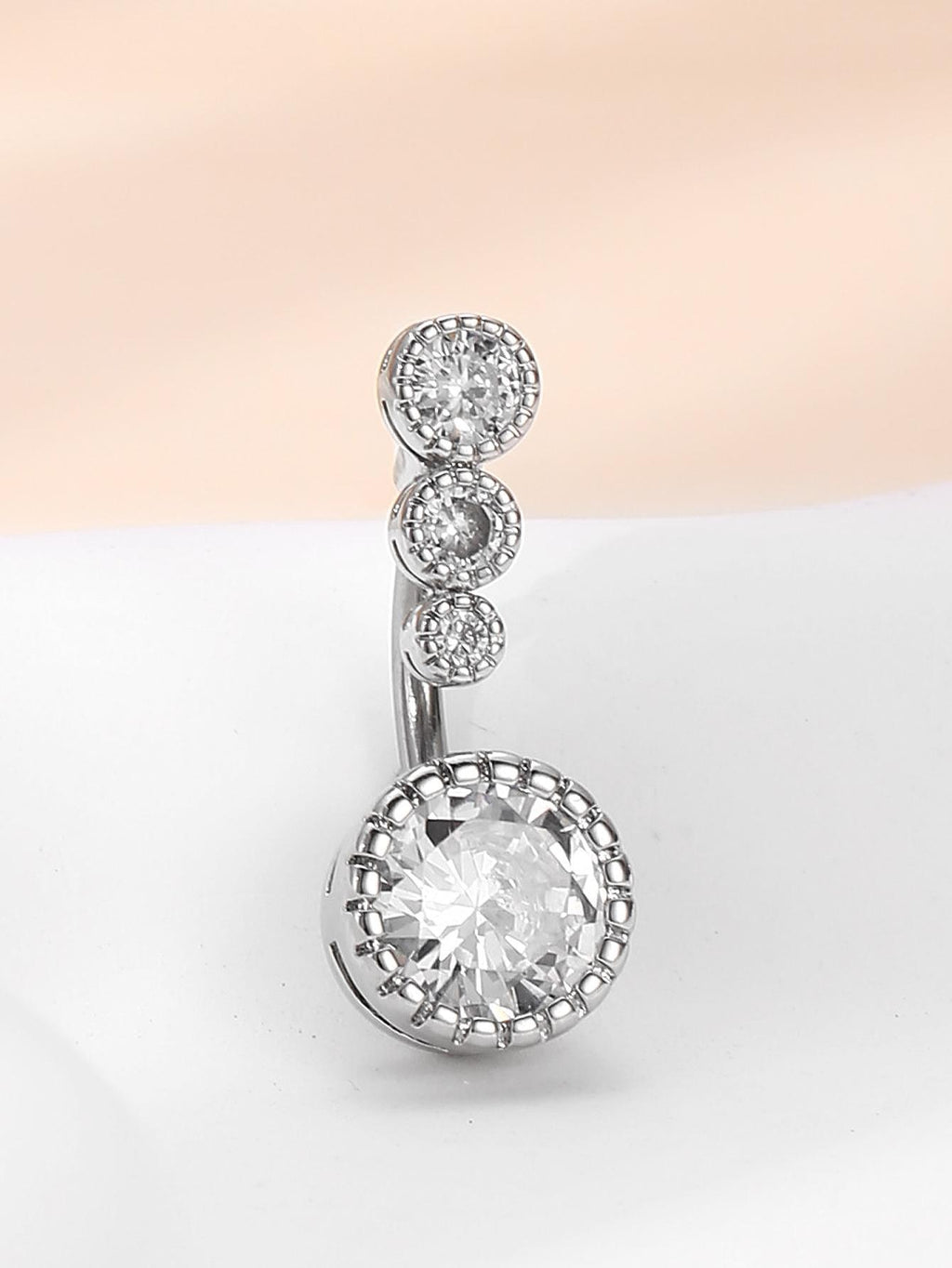 Stainless Steel Diamond Navel Ring Jewelry