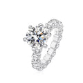 4 Carat Moissanite Sterling Silver Ring