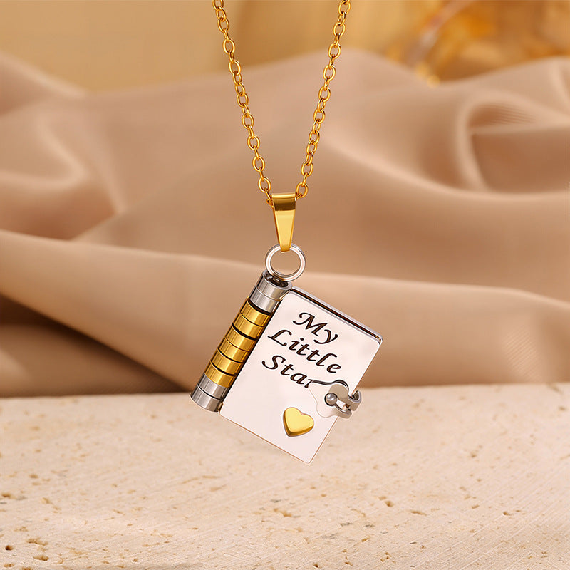 Engravable Heart Geometric Titanium Steel Necklace