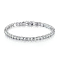 Bracelet Single Row 4mm Round Diamond Tennis Chain Hip Hop Jewelry
