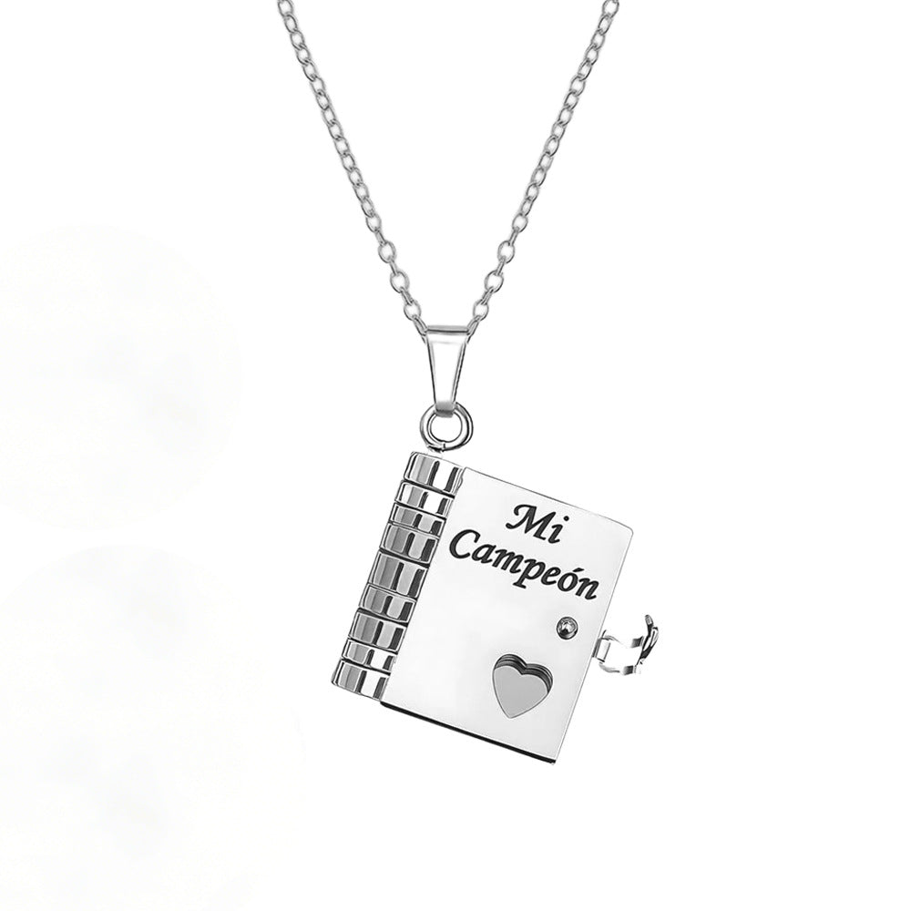Engravable Heart Geometric Titanium Steel Necklace