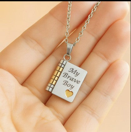 Engravable Heart Geometric Titanium Steel Necklace