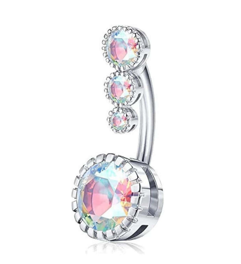 Stainless Steel Diamond Navel Ring Jewelry
