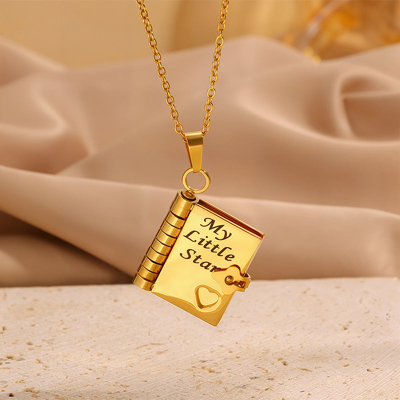 Engravable Heart Geometric Titanium Steel Necklace