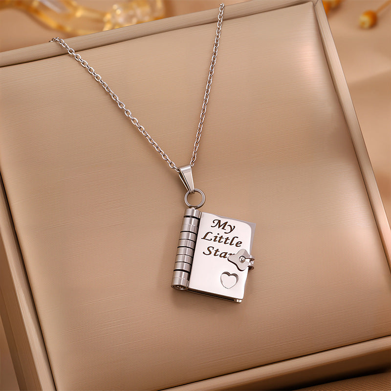 Engravable Heart Geometric Titanium Steel Necklace