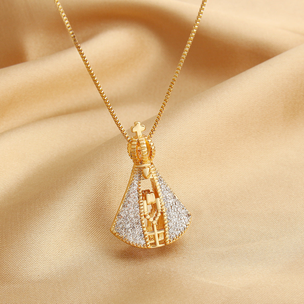 Double-Sided Necklace with Colorful Zircon