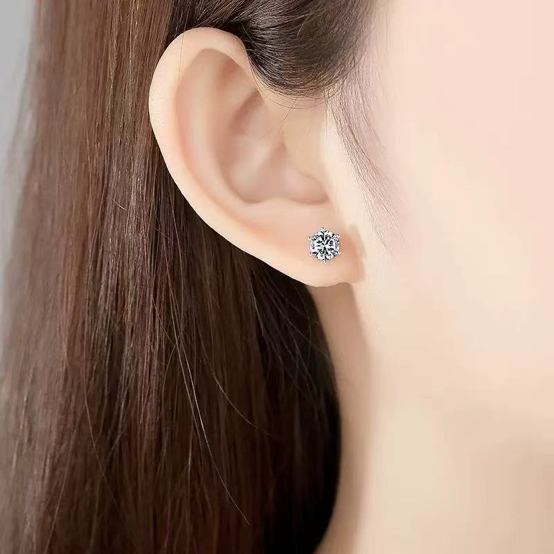 Classic Six-Prong Zircon Stud Earrings