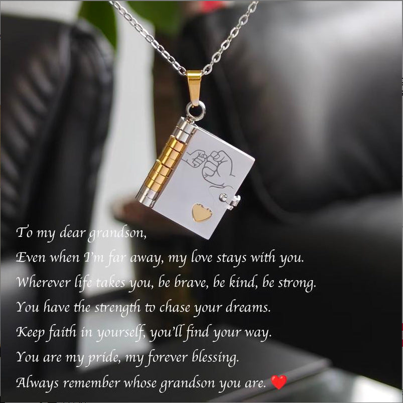 Engravable Heart Geometric Titanium Steel Necklace