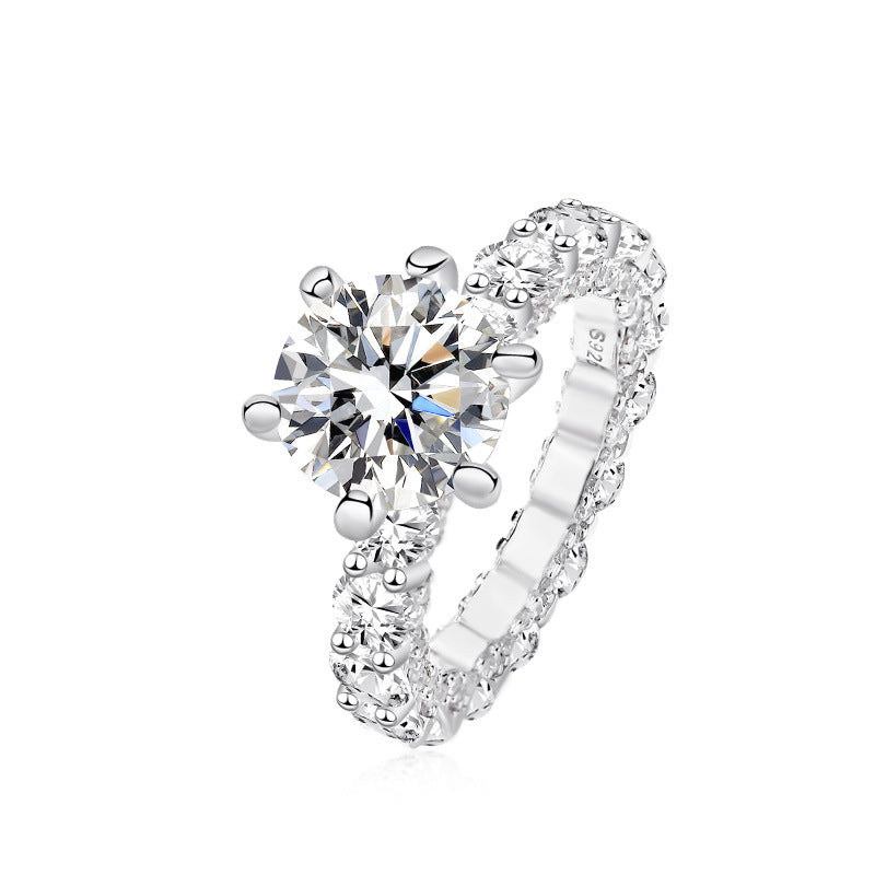 4 Carat Moissanite Sterling Silver Ring