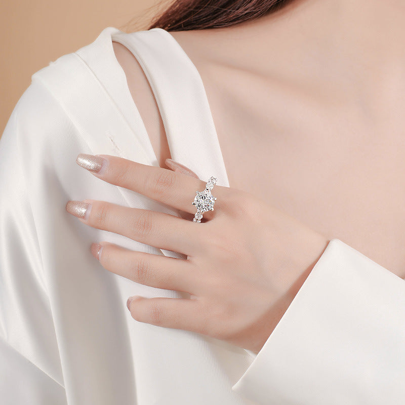 4 Carat Moissanite Sterling Silver Ring