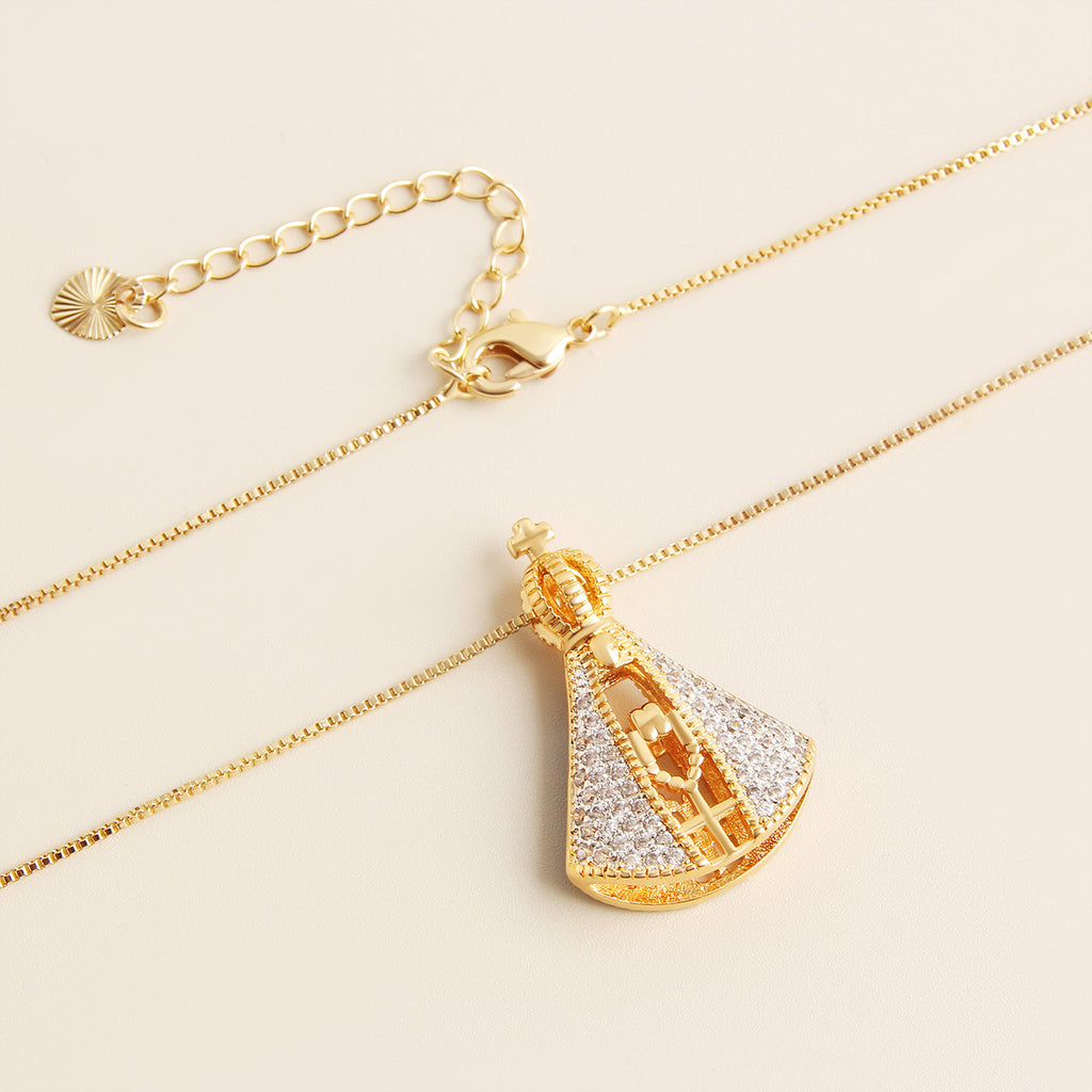 Double-Sided Necklace with Colorful Zircon