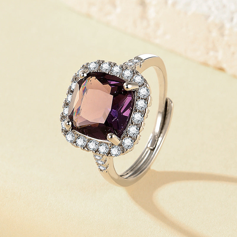 High-End Imitation Diamond Six-Claw Ring