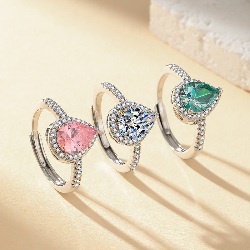 High-End Imitation Diamond Six-Claw Ring