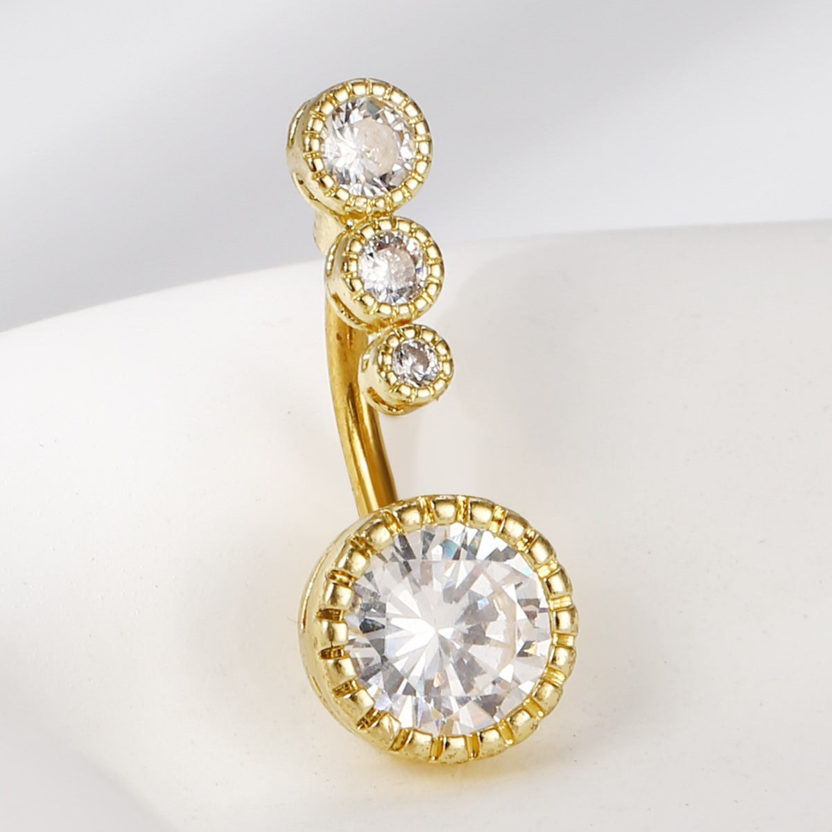 Stainless Steel Diamond Navel Ring Jewelry
